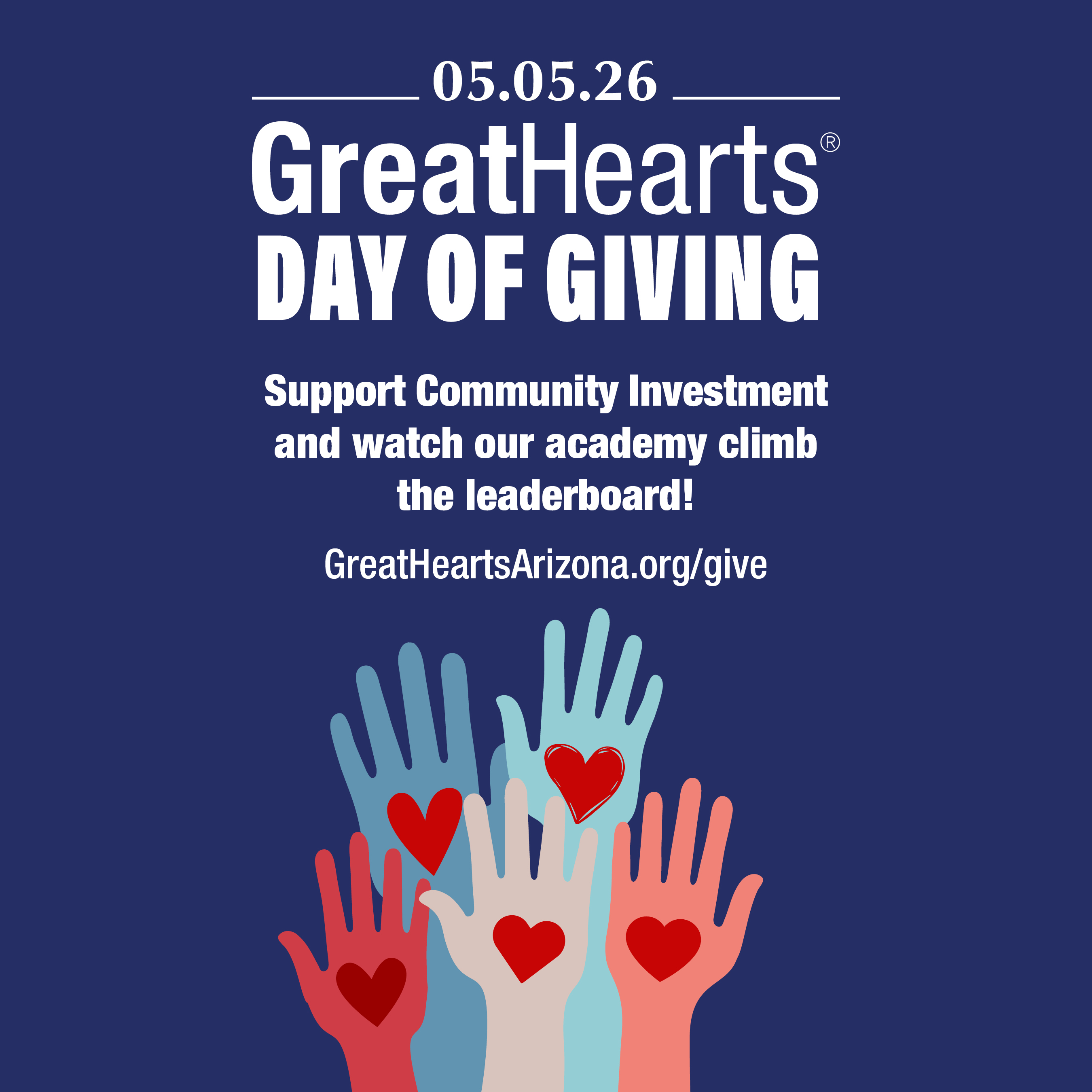 GreatHearts Day of Giving | Support Community Investment and watch our academy climb the leaderboard!