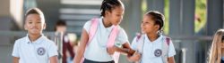 students walking