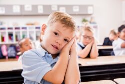 great hearts kindergarten boy at desk